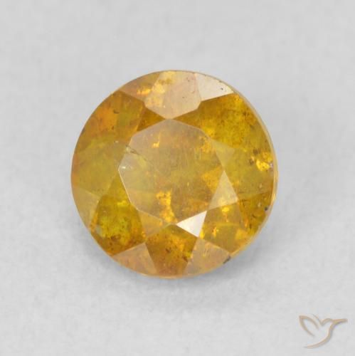 Esfalrita Naranja dorado natural de 0.84 ct, Redondo, SI