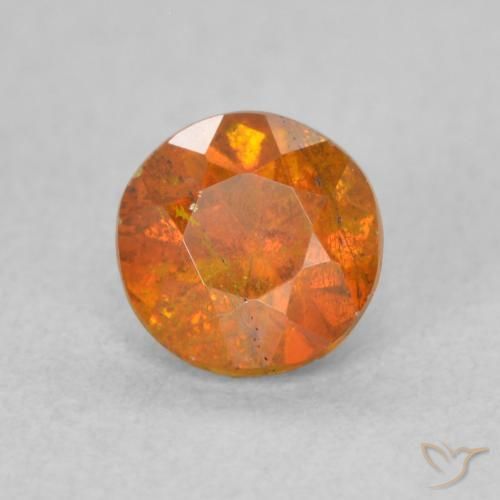 Esfalrita Naranja medio natural de 0.79 ct, Redondo, SI