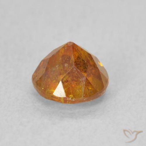 Esfalrita Naranja medio natural de 0.79 ct, Redondo, SI