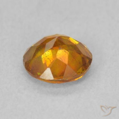 Esfalrita Ámbar naranja natural de 0.77 ct, Redondo, SI