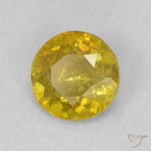 Esfalrita Amarillo medio natural de 0.75 ct, Redondo, SI