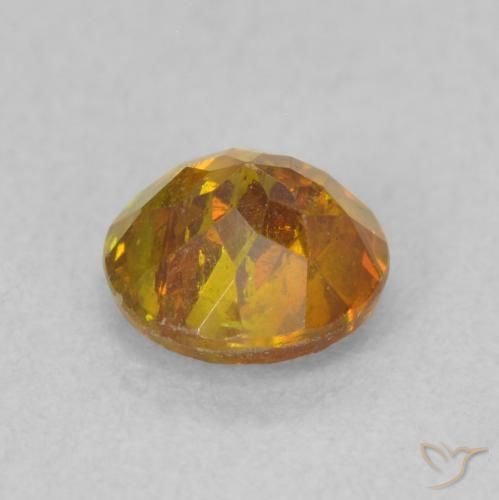 Esfalrita Naranja medio natural de 0.91 ct, Redondo, SI