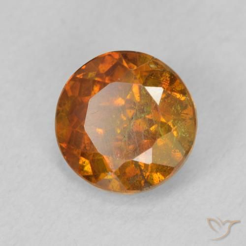 Esfalrita Naranja marrón natural de 1.26 ct, Redondo, SI