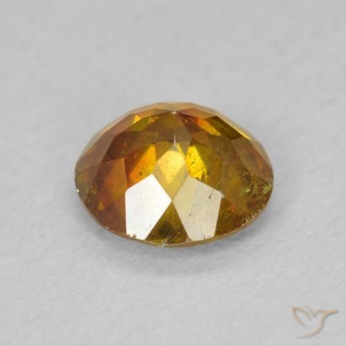 Esfalrita Naranja marrón natural de 1.26 ct, Redondo, SI