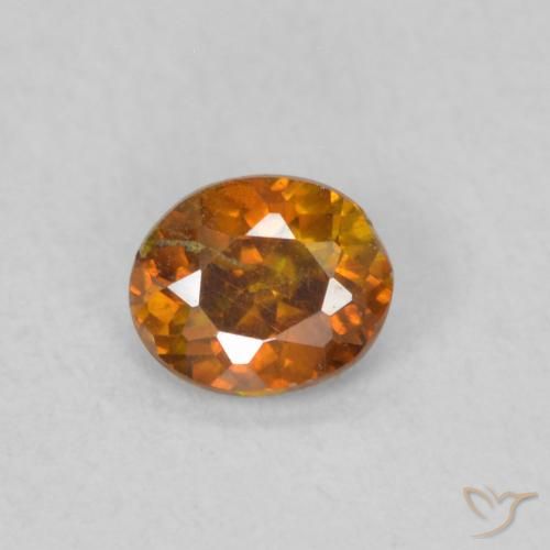 0.28ct Natural Naranja oscuro esfalerita, Ovalada, SI