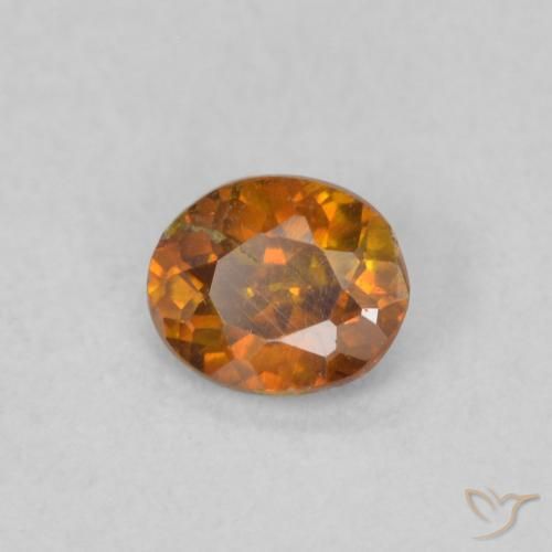 Esfalrita Naranja oscuro natural de 0.28 ct, Ovalada, SI