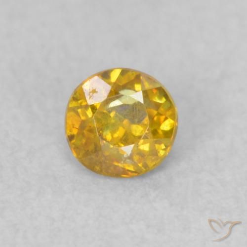 Esfalrita Amarillo púrpura natural de 0.19 ct, Redondo, SI