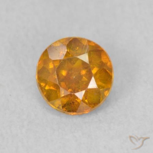 0.52ct Natural Naranja albaricoque Esfalrita, Redondo, SI