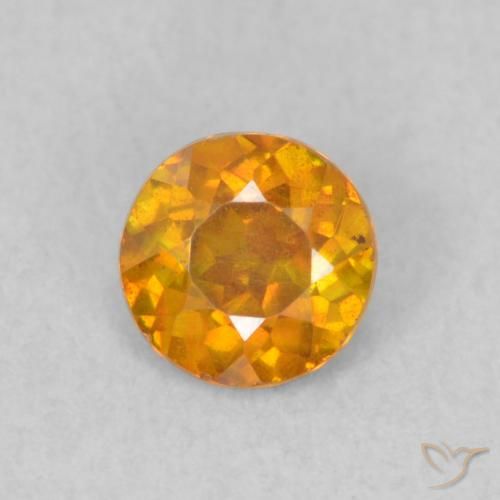 0.47ct Natural Naranja intenso Esfalrita, Redondo, SI