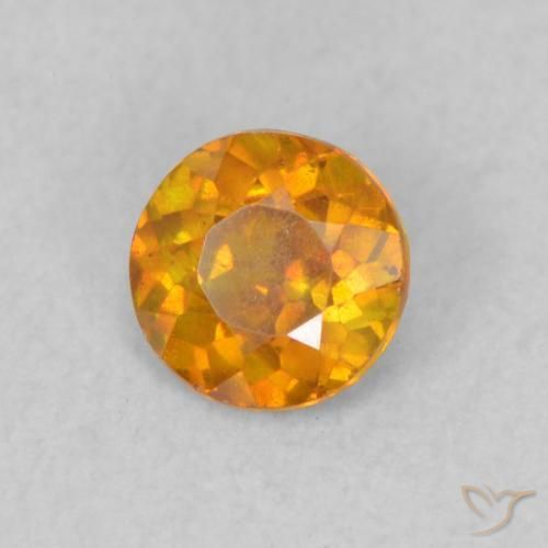 Esfalrita Naranja intenso natural de 0.47 ct, Redondo, SI