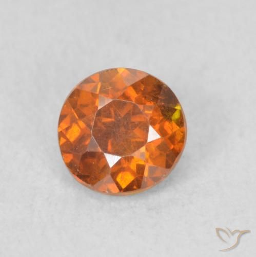 0.59ct Natural Medium Dark-Orange Esfalrita, Redondo, SI