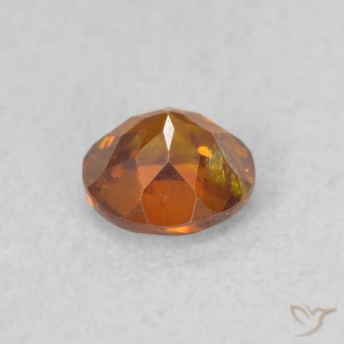 Esfalrita Medium Dark-Orange natural de 0.59 ct, Redondo, SI