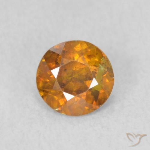 0.47ct Natural Naranja marrón Esfalrita, Redondo, SI