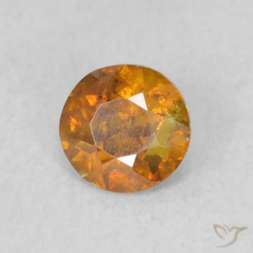 Esfalrita Naranja marrón natural de 0.47 ct, Redondo, SI