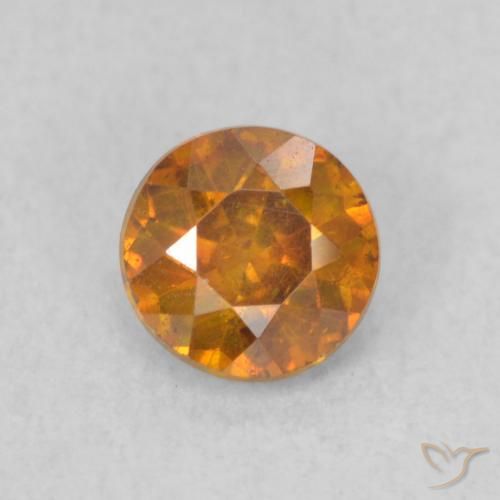 0.53ct Natural Marrón naranja Esfalrita, Redondo, SI