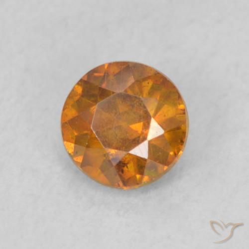 Esfalrita Marrón naranja natural de 0.53 ct, Redondo, SI