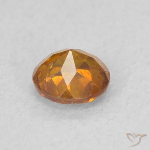 Esfalrita Marrón naranja natural de 0.53 ct, Redondo, SI