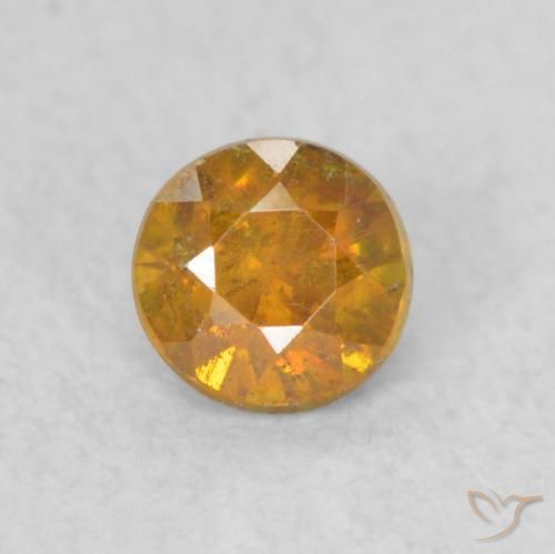 0.26ct Natural Medium Light-Orange esfalerita, Redondo, SI