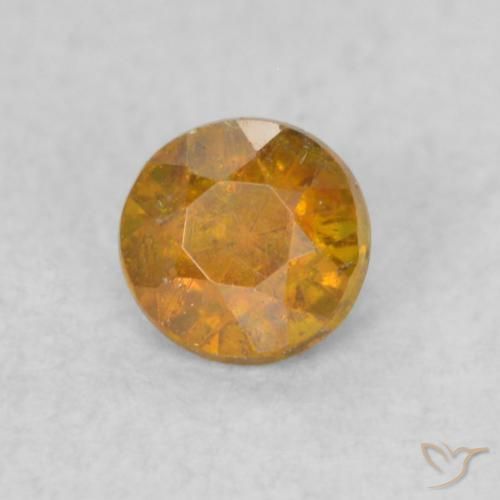 Esfalrita Medium Light-Orange natural de 0.26 ct, Redondo, SI