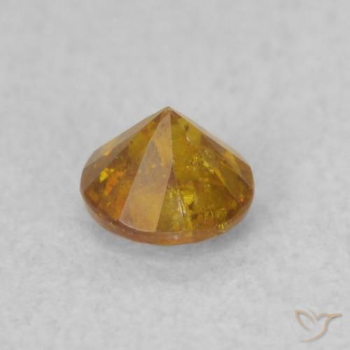 Esfalrita Medium Light-Orange natural de 0.26 ct, Redondo, SI