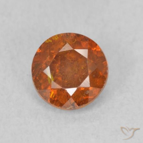 0.72ct Natural Ámbar naranja esfalerita, Redondo, SI
