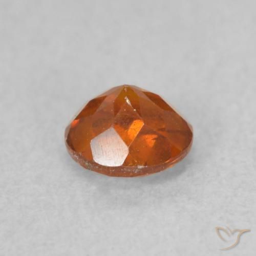 Esfalrita Naranja medio natural de 0.53 ct, Redondo, SI