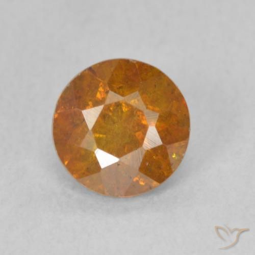 1.04ct Natural Naranja oscuro Esfalrita, Redondo, SI