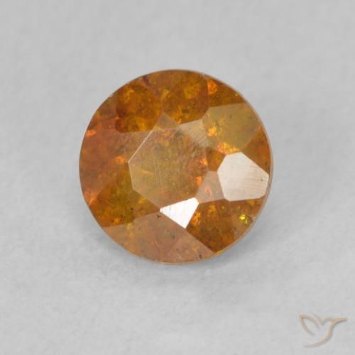 Esfalrita Naranja oscuro natural de 1.04 ct, Redondo, SI