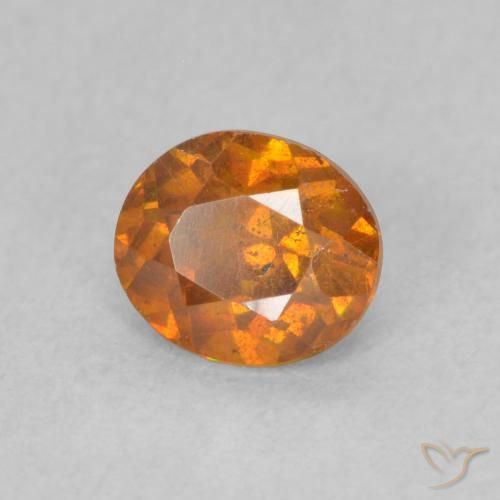 Esfalrita Naranja oscuro natural de 0.72 ct, Ovalada, SI