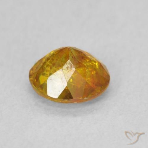 Esfalrita Medium Light-Orange natural de 0.78 ct, Redondo, SI