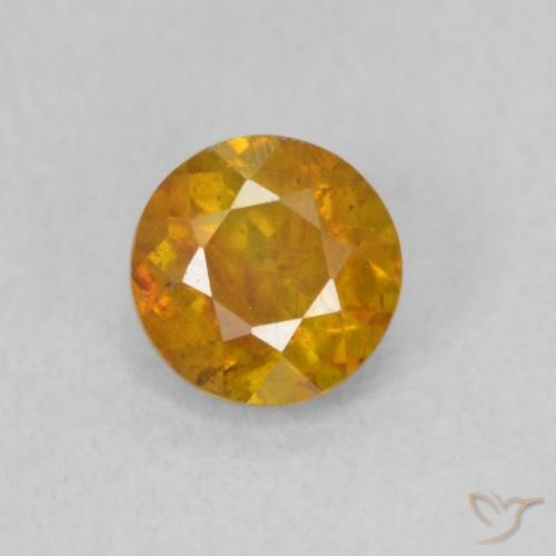 0.66ct Natural Naranja miel esfalerita, Redondo, SI