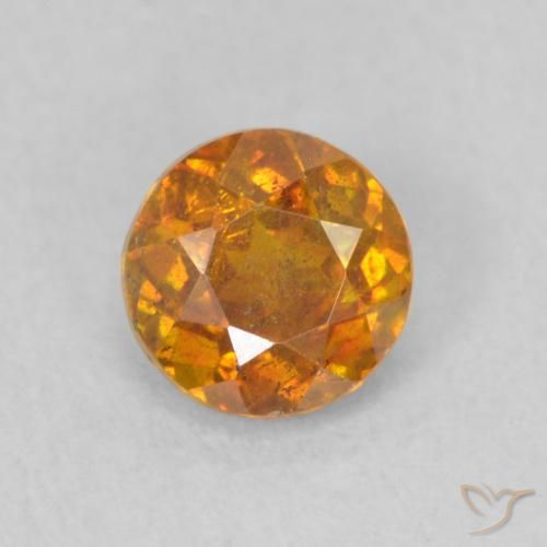0.72ct Natural Naranja terroso esfalerita, Redondo, SI