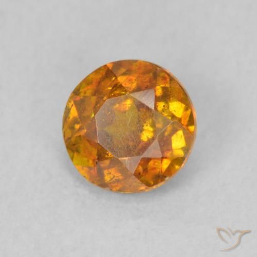 Esfalrita Naranja terroso natural de 0.72 ct, Redondo, SI