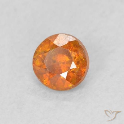 Esfalrita Ámbar naranja natural de 0.34 ct, Redondo, SI