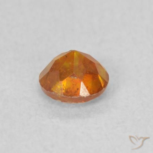 Esfalrita Ámbar naranja natural de 0.34 ct, Redondo, SI