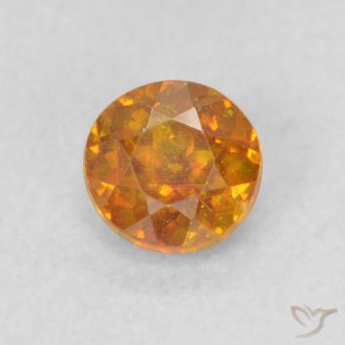 0.48ct Natural Naranja marrón esfalerita, Redondo, SI