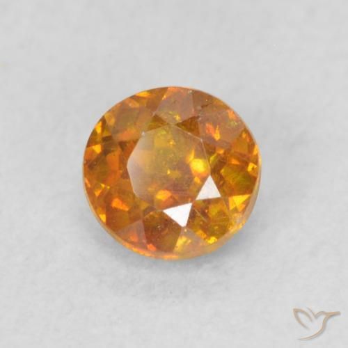 Esfalrita Naranja marrón natural de 0.48 ct, Redondo, SI