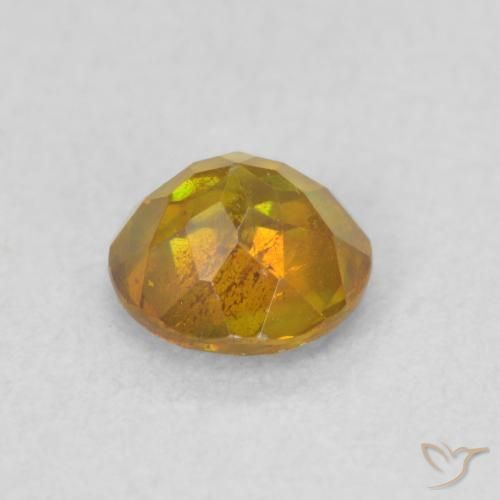 Esfalrita Naranja dorado intenso natural de 0.74 ct, Redondo, SI