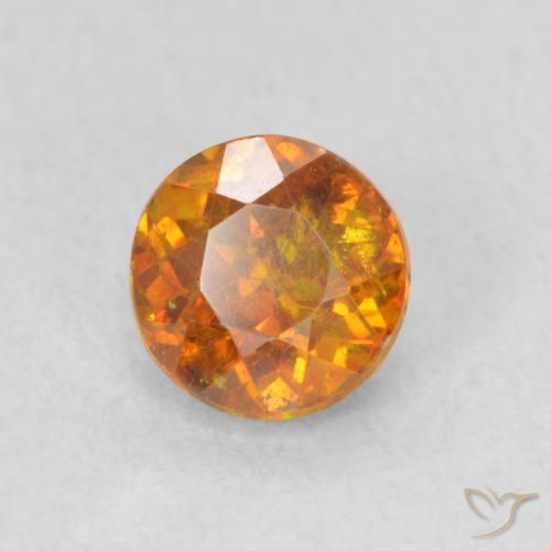 Esfalrita Naranja marrón natural de 0.84 ct, Redondo, SI