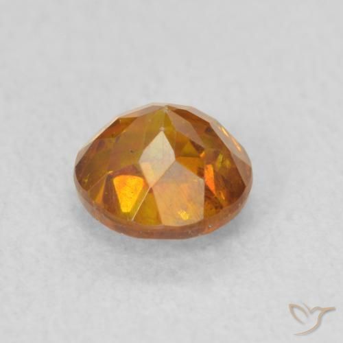 Esfalrita Naranja marrón natural de 0.84 ct, Redondo, SI