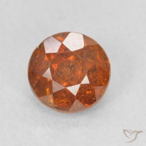 1.28ct Natural Naranja rojizo esfalerita, Redondo, SI