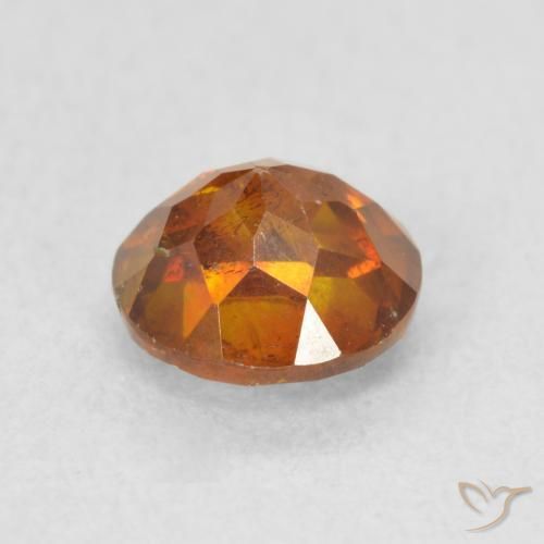 Esfalrita Naranja rojizo natural de 1.28 ct, Redondo, SI