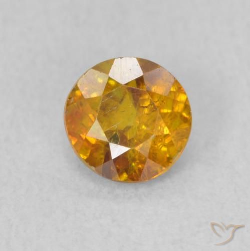 0.51ct Natural Marrón-oro esfalerita, Redondo, SI