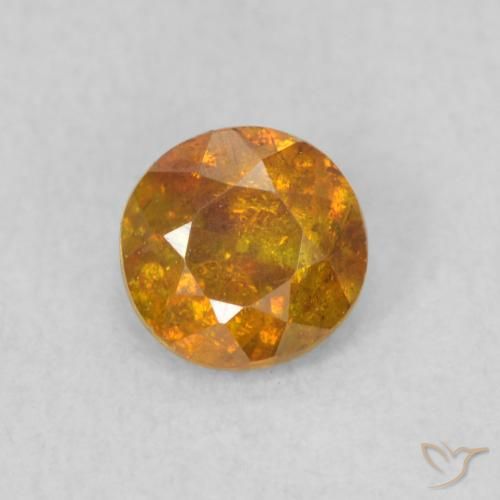 0.47ct Natural Naranja marrón Esfalrita, Redondo, SI