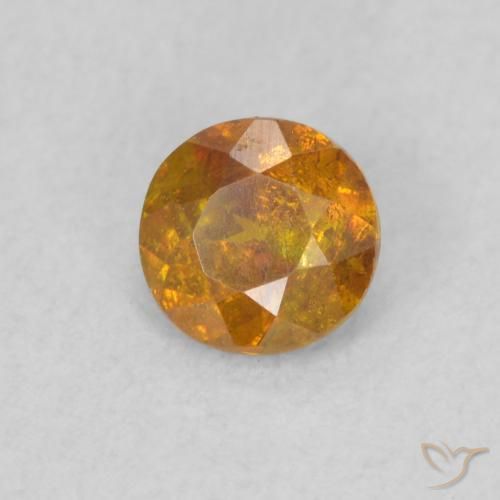 Esfalrita Naranja marrón natural de 0.47 ct, Redondo, SI