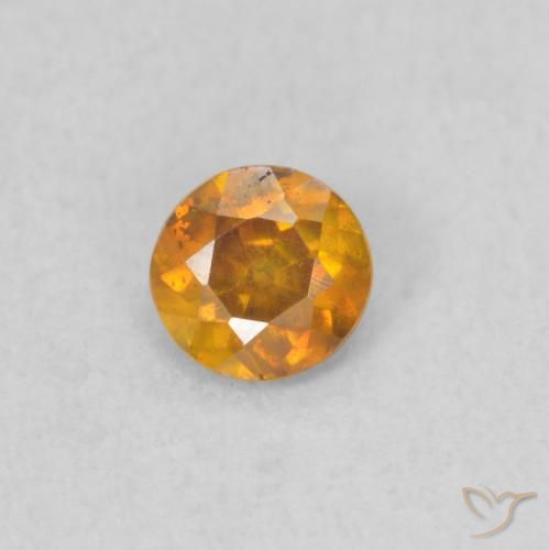 0.27ct Natural Naranja albaricoque esfalerita, Redondo, SI
