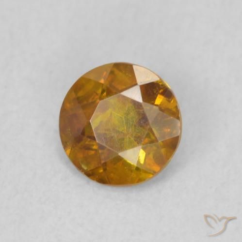 Esfalrita Naranja medio natural de 0.46 ct, Redondo, SI
