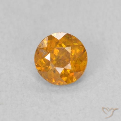 0.42ct Natural Naranja miel esfalerita, Redondo, SI