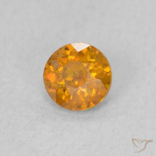 Esfalrita Naranja miel natural de 0.42 ct, Redondo, SI