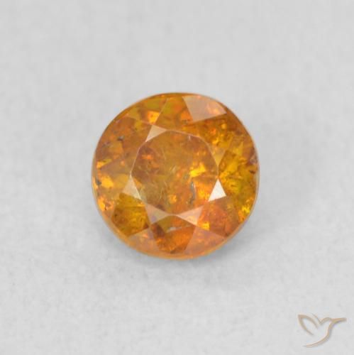 0.54ct Natural Medium Light-Orange esfalerita, Redondo, SI